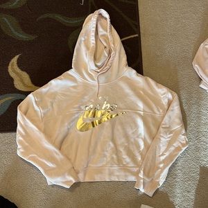 Pink semi cropped Nike sweatshirt